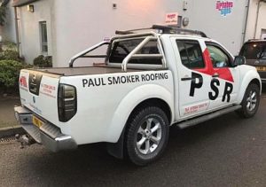 newly sign written van on the road